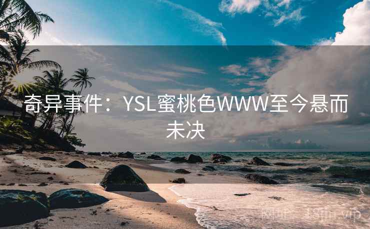 奇异事件：YSL蜜桃色WWW至今悬而未决